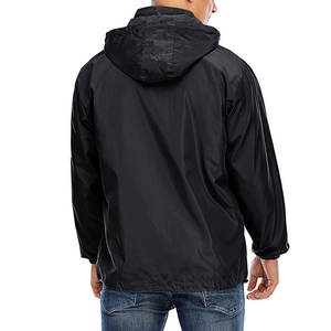 2026 Men's High Quality Polyester Fabric Waterproof Jackets Custom Logo Long Sleeve Hooded Collar Zip Up Windbreaker Jackets - Product Image 2