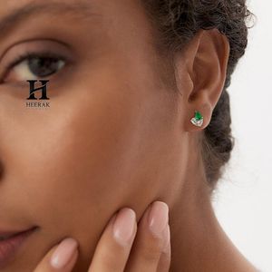 Luxury Mixed-Stone Pear Cut <b>Stud</b> Earrings, 14K Gold <b>Emerald</b> and Diamond Cluster Earrings, Elegant Minimalist Jewelry for Women - Product Image 3