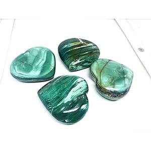 Venta al por mayor: Piedra de crisoprasa y ágata de 45 mm, hecha a mano, duradera, amuleto de Feng Shui, regalo de negocios, corazón de cristal, artesanía, gema. - Product Image 3