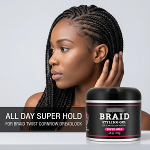 Private Label 4oz Super Hold <b>Braid</b> Styling Gel <b>Long</b> Lasting Frizz-Free Edge Tamer for Strong Hold Curly Hair - Product Image 6