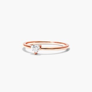 Anillo Solitario de Oro Blanco de 14K con Diamante Cultivado en Laboratorio con Corte Corazón para Mujer, Estilo Lujoso - Product Image 3