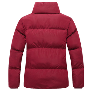 <b>Women's</b> <b>Navy</b> Blue Quilted Puffer Jacket Stand Collar Zip Up <b>Winter</b> <b>Coat</b> Thick Windproof Long Sleeve - Product Image 4