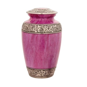 Pink Finished Brass Adult Cremation Urns New Design American Style Modern Funeral Burial <b>Memorial</b> Urns for Ashes - Product Image 1