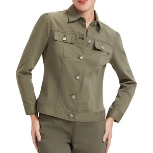 Veste en jean à prix d'usine, 100% coton, veste en jean décontractée longue pour femmes - Product Image 1