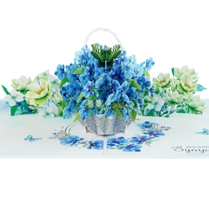 <b>Sympathy</b> Orchid Basket 3D Pop Up Greeting <b>Card</b> Handmade Floral Condolence Paper Craft Gift <b>Card</b> Wholesale - Product Image 5