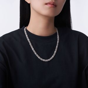 สร้อยคอเงินแท้ S925 ชุบทองคำขาว 14K แบบ Cuban Link ขนาด 6 มม. 10 มม. ประดับเพชรโมอิสซาไนต์เต็มเส้น สไตล์ฮิปฮอป - Product Image 2
