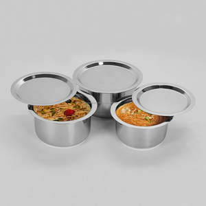 3 Pcs Classic Design Stainless Steel <b>Cookware</b> <b>Set</b> Induction & Gas Stove Friendly with Lids Sizes No10 to No12 - Product Image 5