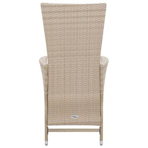 Set da pranzo in Poly Rattan 7 pezzi Beige con cuscini mobili da esterno - Product Image 4