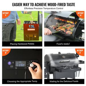 Griglia BBQ in Ferro Resistente da 53 Pollici con Opzione Gas Propano, Mini Affumicatore Portatile da Tavolo per Giardino - Product Image 5