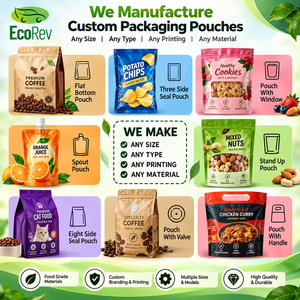 ถุงบรรจุภัณฑ์อาหาร EcoRev แบบซิปล็อคพิมพ์ลายสกรีนเคลือบ LDPE ปิดผนึกด้วยความร้อน สำหรับอาหารพร้อมรับประทาน - Product Image 6