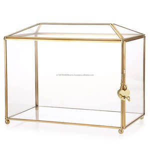 Superbe boîte en verre avec serrure en forme de cœur, rangement de choses extra privées, grande boîte de qualité supérieure pour cartes, vitrine unique à la mode - Product Image 1