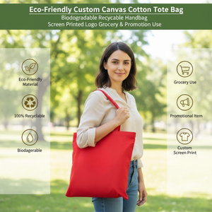 Bolsa de Mano Ecológica Personalizada, Biodegradable, de Algodón de 4oz/5oz/6oz, Reciclable, con Logotipo Impreso, para Compras, Promociones - Product Image 4