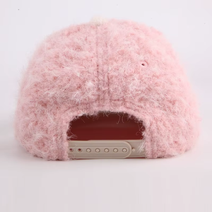 Unisex Wool <b>Snapback</b> <b>Cap</b> 6-Panel Embroidered Letter A Fleece Flat Brim Winter Casual Hat Adult 58-60CM - Product Image 4