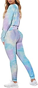 Women's <b>Tie</b> <b>Dye</b> Hoodie Jogger <b>Set</b> Casual Fleece Tracksuit With Side Pockets Elastic Waist OEM ODM Private Label Wholesale - Product Image 2