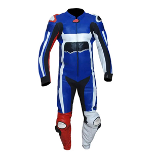 Traje de Motociclismo de Cuero Unisex Personalizado, Resistente al Viento, en Blanco y Negro, para Carreras Rápidas - Product Image 1