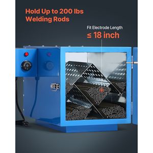 Essiccatore da banco per elettrodi a bacchetta da 18 pollici, capacità 200 libbre, 500W 120V, forno industriale regolabile per asciugatura di bacchette di saldatura - Product Image 3