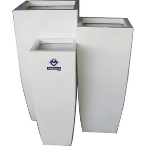 Macetas Modernas Cuadradas de Fibra de Vidrio 2026, Macetas Verticales para Jardín Exterior, Diseño Minimalista, Acabado Blanco, Hechas en India - Product Image 1