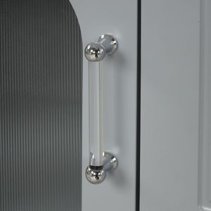 Mobile da Bagno in Legno Massello Grigio da 24 Pollici con Lavabo, Due Cassetti, Ripiano Regolabile e Design a Due Ante - Product Image 6