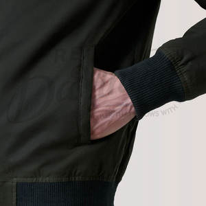 Blouson bomber vert olive pour homme, léger, décontracté, coupe slim, coupe-vent, en toile de coton, style Harrington - Product Image 6