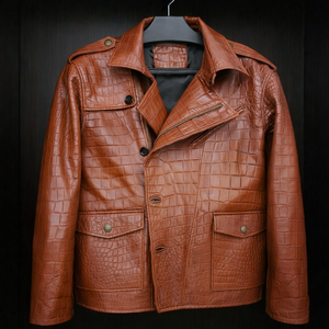 Luxali Brand Genuine Croco Leather <b>Jacket</b> Men New Fashion Custom Winter Casual Stylish Bomber BIker <b>Jacket</b> Vest - Product Image 1