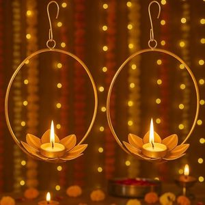 Support de bougie suspendu en laiton avec motif de lotus, résistant à la chaleur, pour la décoration de la maison - Product Image 3