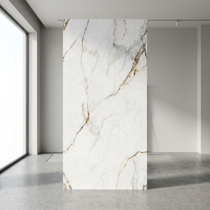 Angelo White Carreaux de pierre frittée haute brillance 1600x3200mm Marbre moderne pour extérieur Route Sous-sol Jardin Escalier pour murs - Product Image 6