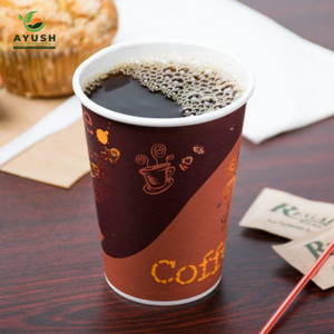 Vasos de papel desechables con logo personalizado para eventos y oficinas, aptos para bebidas frías y calientes - Product Image 5