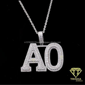Collar con Colgante de Letra del Alfabeto AO Premium, Diseño Detallado, Joyería Brillante de Moda, Accesorio para Venta al Por Mayor - Product Image 3