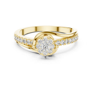 Bague classique en or blanc 14 carats avec diamant rond de 0,33 carat cultivé en laboratoire, certifié IGI, cadeau d'anniversaire pour femme |   Nouveau diamant cultivé - Product Image 3