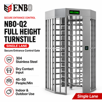 Tourniquet automatique pleine hauteur NBO-Q2, barrière de sécurité piétonne, contrôle d'accès par carte RFID et reconnaissance faciale, sans balais