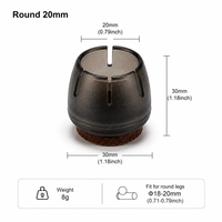 Couvre-pieds de table ronds en PVC noir 30 mm, embouts pour pieds de meubles pour la protection du sol