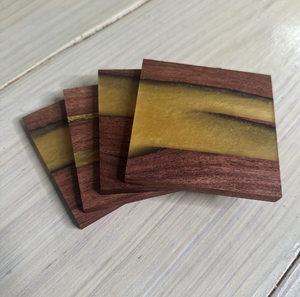 Sous-verre en bois et résine de haute qualité pour ustensiles de cuisine et verres à jus, sous-verre en résine verte de forme carrée, prix le plus bas - Product Image 2