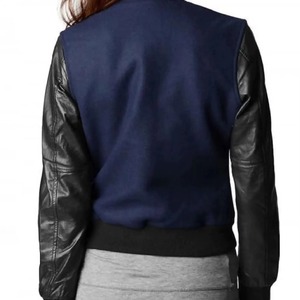 Ladies Varsity <b>Jacket</b> Custom Wool <b>Leather</b> Letterman Coat Embroidered College Style Streetwear OEM ODM Sample Service - Product Image 4