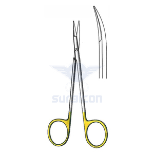 Knapp Scissors <b>12</b> cm (4-3/4 Inch) Curved Blunt TC Gold Tungsten Carbide Surgical Scissors Stainless Steel Precision Operating - Product Image 1