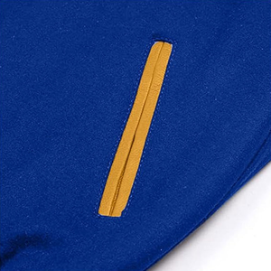 Blouson universitaire décontracté pour homme, bleu et jaune, à col montant, simple boutonnage, style baseball, collection automne - Product Image 5