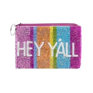 HEY YALL, monedero con cuentas de semillas, hermoso monedero personalizado con cuentas, monedero para mujer, monedero de moda con - Product Image 1