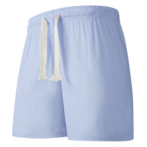 Pantalones Cortos Deportivos para Hombre, 100% Poliéster, con Cordón, Color Sólido, Casuales, Transpirables, Cintura Media, Ecológicos, de Secado Rápido, con Logotipo Frontal Blanco - Product Image 2