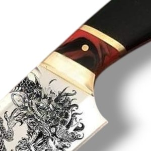 Cuchillos de Cocina Hechos a Mano con Hoja de Acero Grabada Decorativa y Mango Ergonómico Remachado para Cocina Profesional y Corte de Carne - Product Image 6