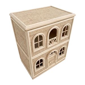 Wholesale Premium Handcrafted Rattan Miniature Villa Eco-Woven Baby <b>Doll</b> House Factory Price - Product Image 2