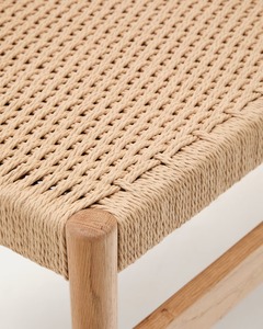 Banco de Asiento Moderno con Tejido de Cuero y Estructura de Madera Resistente – Banco Elegante para Dormitorio, Entrada, Salón y Uso en Hostelería - Product Image 4