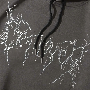 เสื้อฮู้ดผู้ชายประดับเพชร กันน้ำ ต้านเชื้อแบคทีเรีย ระบายอากาศได้ดี ยอดนิยม ผู้ผลิตเสื้อฮู้ดผู้ชายประดับเพชรคุณภาพดี ป้องกันขนร่วง - Product Image 3