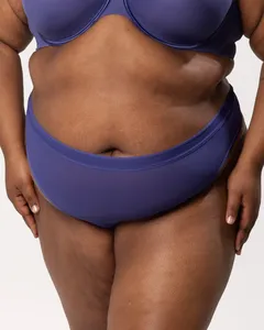 <b>Sheer</b> Mesh High Cut <b>Thong</b> Women's Plus-Size Breathable Spandex/Nylon High-Rise Anti-Exposure Solid Color Sexy <b>Thong</b> Underwear - Product Image 2
