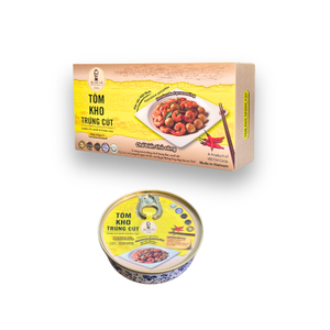 Crevettes braisées vietnamiennes prêtes à consommer avec œufs de caille 500g Halal OEM Marque privée RiCanCook Boîte de crevettes tigrées noires - Product Image 1