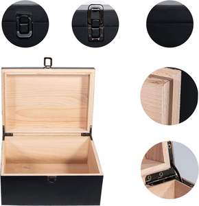 Caja Decorativa de Madera para Recuerdos, Caja de Madera Vintage Hecha a Mano con Cerradura, Caja de Madera para Guardar Joyas y Regalos - Product Image 6