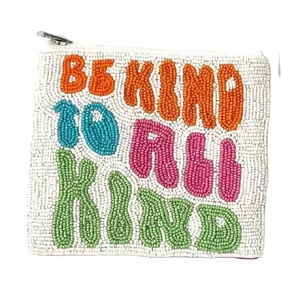 handcraft coin <b>pouch</b> TEXAS design seed beads coin <b>pouch</b> embroidery handmade <b>mini</b> zipper purse from India - Product Image 1