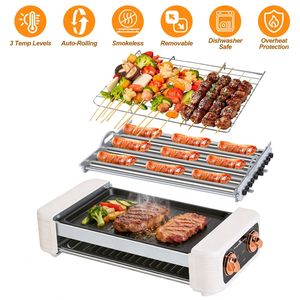 Macchina Elettrica Multifunzione 3-in-1 per Hot Dog, Griglia Antiaderente per Salsicce e Piastra BBQ Senza Fumo per Uso Domestico - Product Image 1