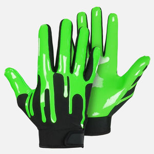 Nouveaux gants de football américain en latex imprimé personnalisés, jaunes, de haute qualité, avec logo et design personnalisés pour adultes - Product Image 4