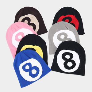 Bonnet tricoté Rybic Sports avec logo numéro 8, bonnets personnalisés avec logo, bonnets amples et chauds, bonnets jacquard personnalisés - Product Image 1