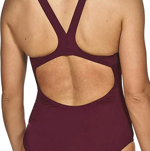 Factory Direct Sale Plus Size Solid Color Custom Made Women's Swimming Suit Front Logo 1 Breathable Spandex/Polyester Low Price - Product Image 6