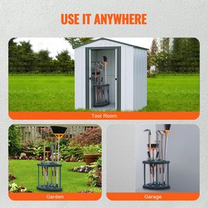 Organizzatore per Attrezzi da Giardino a 19 Scomparti, Porta Attrezzi/Rastrelli/Scope/Spazzole a Manico Lungo, Rastrelliera a Torre per Garage e Giardino per un'Efficiente Organizzazione - Product Image 6